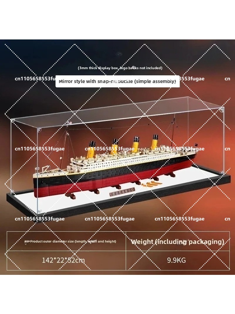 Figure Display Box - Geeignet für 10294 Titanic-Modellfiguren, Acryl-Vitrine, Baustein,